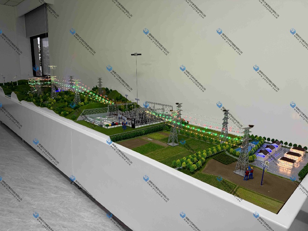 湖南省優(yōu)藝模型——電力輸送線路施工場(chǎng)景模型、電力輸送沙盤(pán)模型